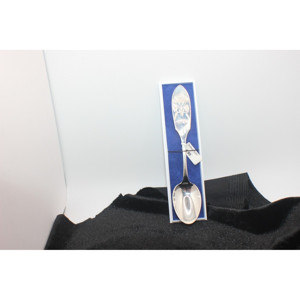 925 Sterling Silver Baby Spoon Etched Angel Finland